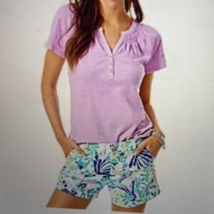 Lilly Pulitzer Purple Green and Blue Patterned Shorts